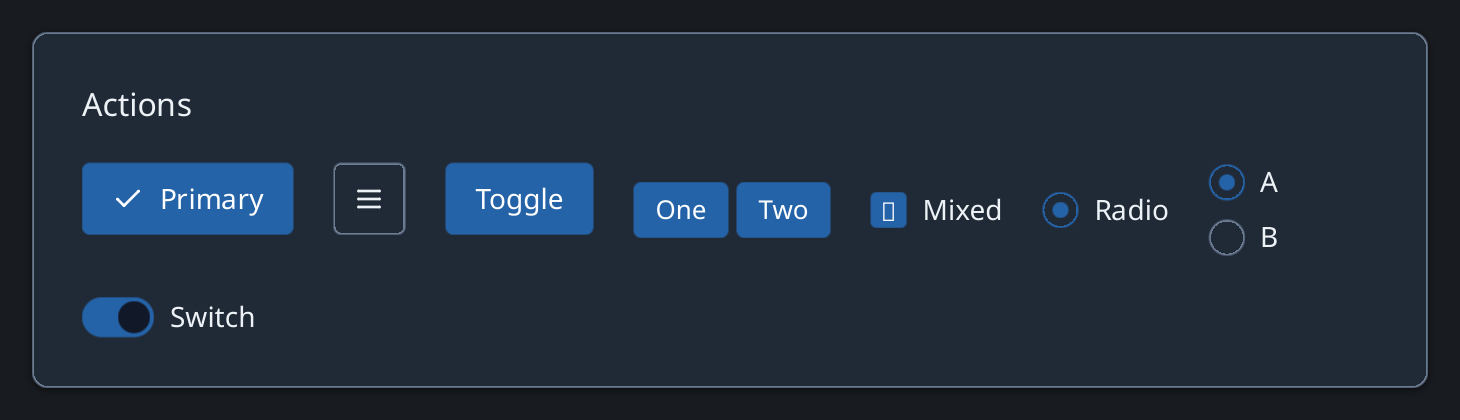Two adjacent action buttons in the Zaniah gallery.