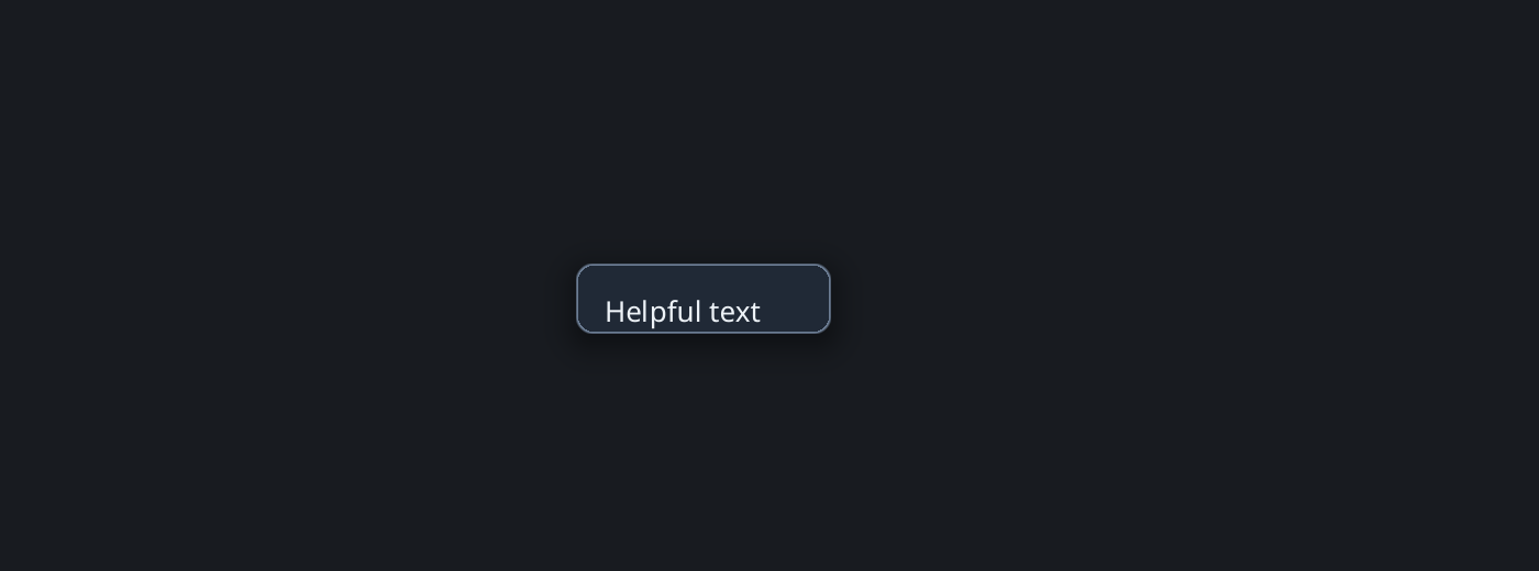 Tooltip positioned below its anchor in the dark theme.